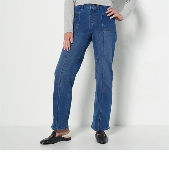Jean Denim & Co. Taille 12P Boot Cut - Entrejambe 29" - Occasion Très Bon État - Bleu